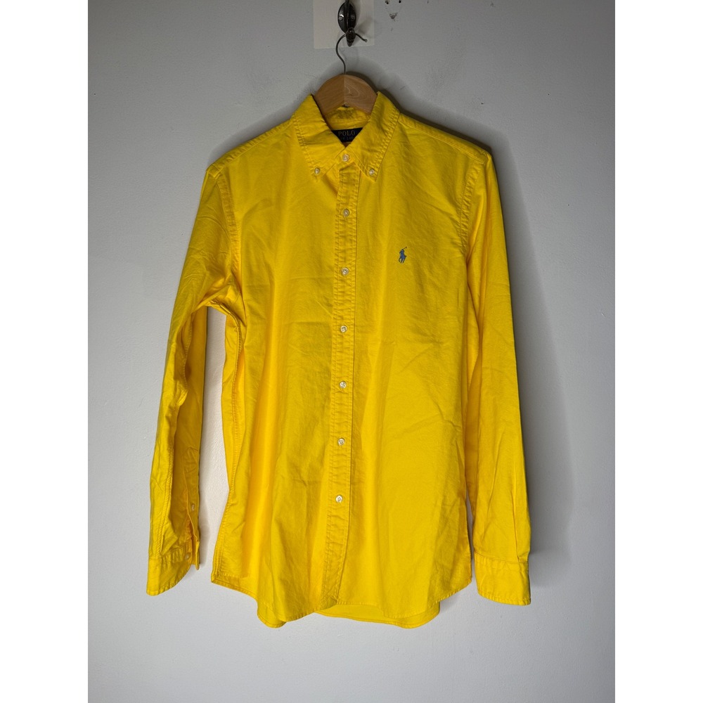 Polo Ralph Lauren Mens Classic Fit Yellow Oxford Button Down Shirt Size M